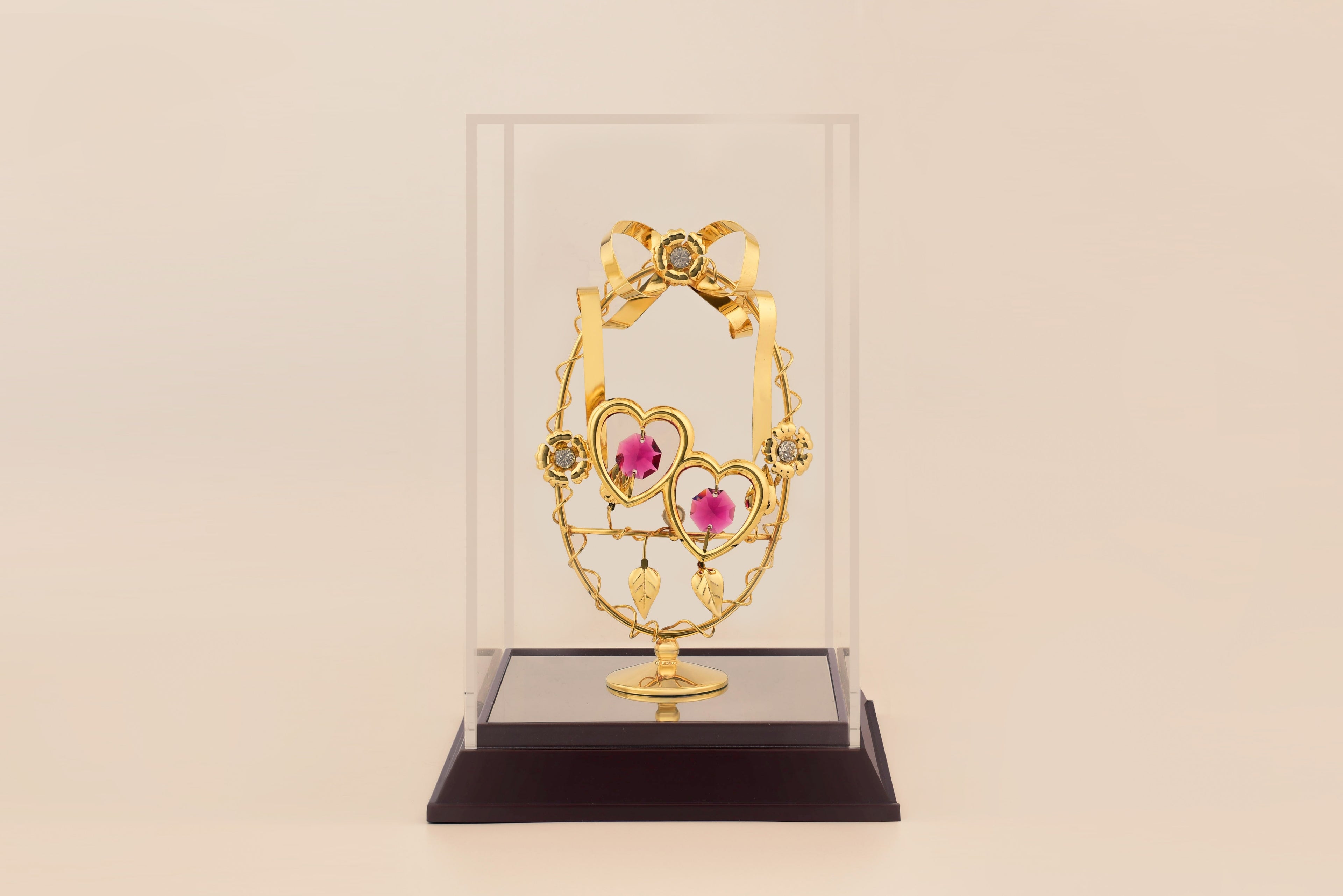 DOUBLE HEART IN FRAME  HANGING IN CABINET