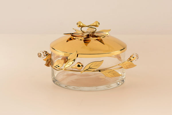 FLOWER RING WITH LID & GLASS BOWL