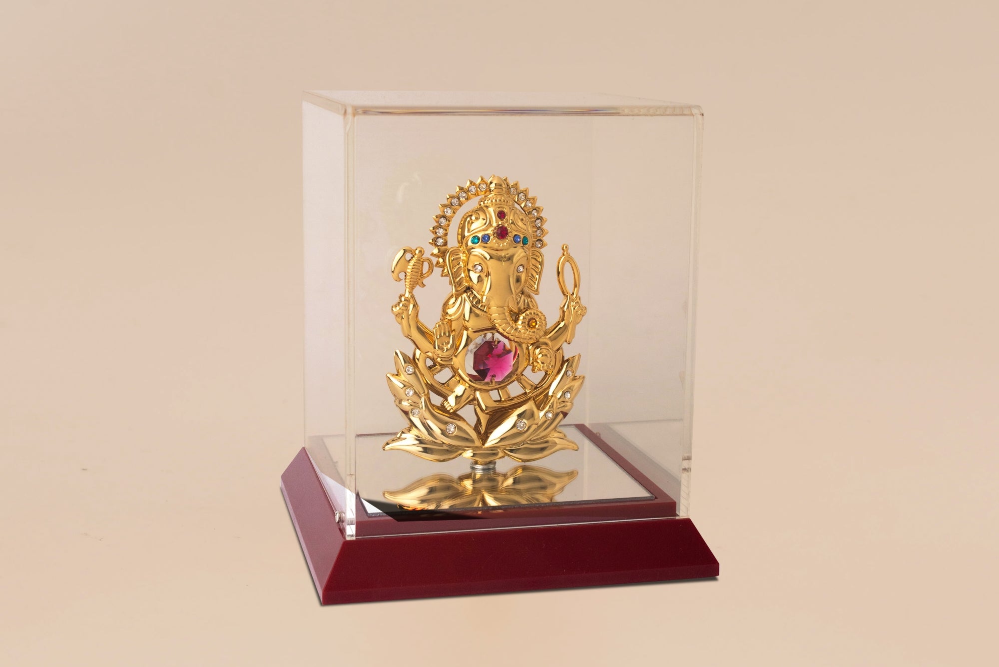 GANESHA IN CABINET WITH RED BASE