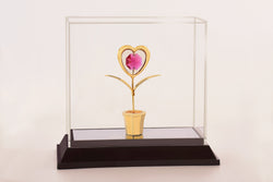 HEART WITH VASE  IN CABINET