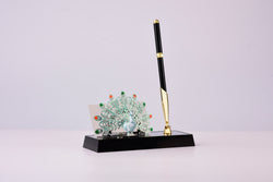 PEACOCK WITH NAME CARD HOLDER WITH PEN STAND