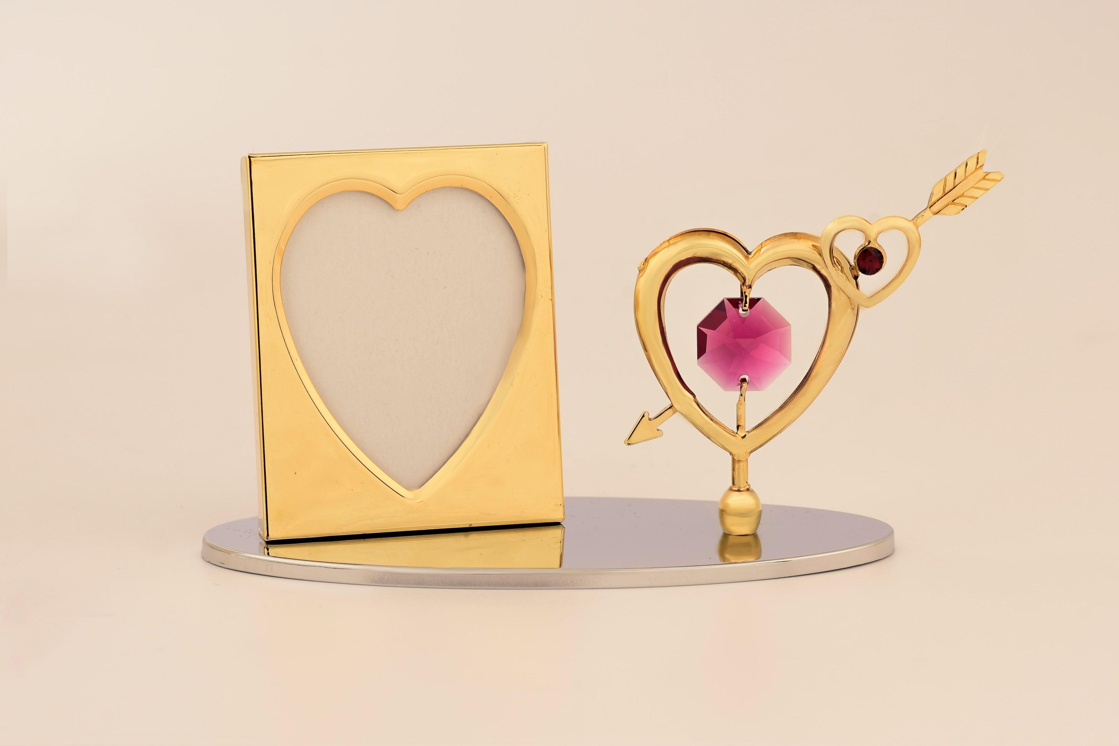 PHOTO FRAME WITH DOUBLE HEART WITH AROW