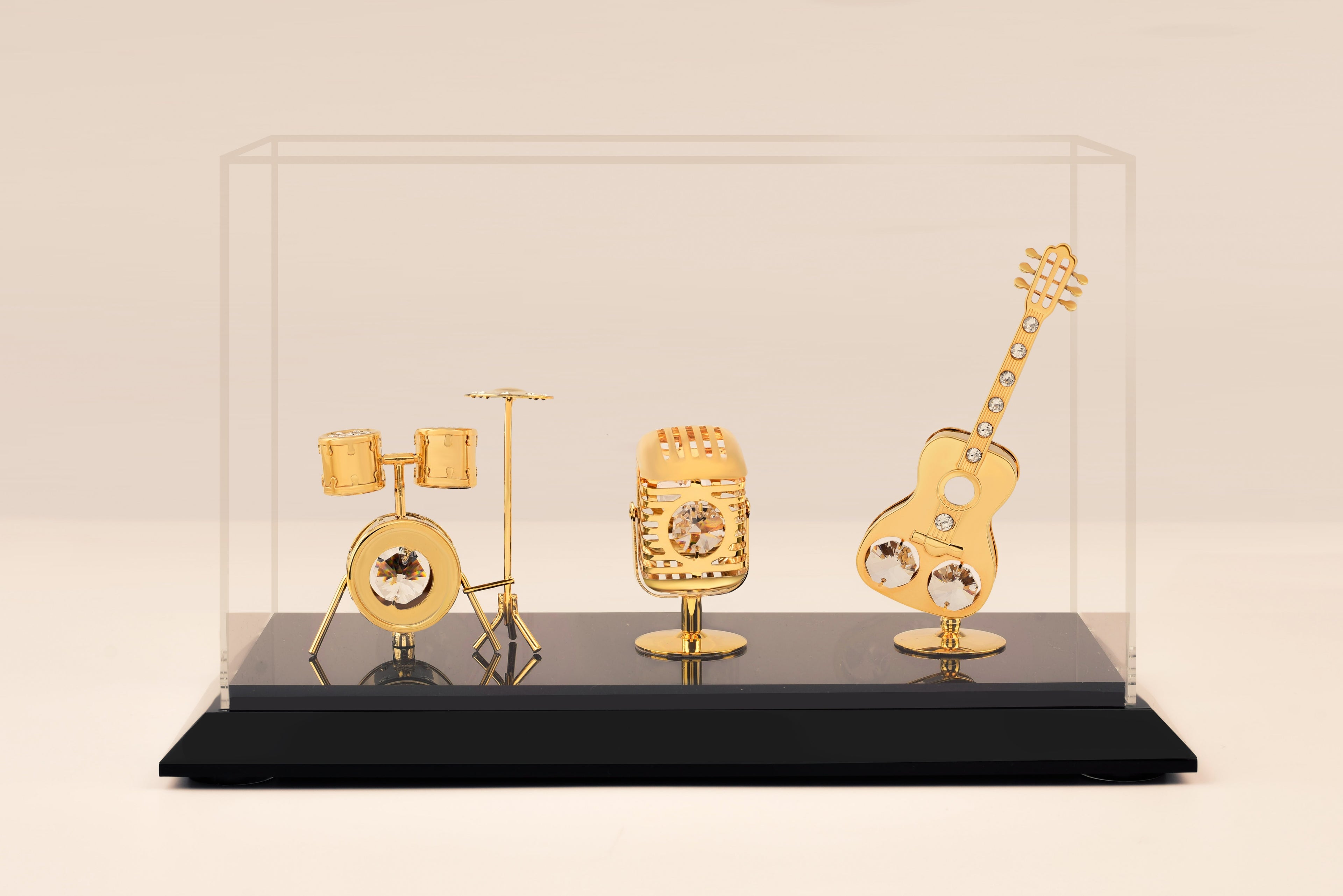 SET OF 3 MUSICAL INSTRUMENT IN ACRYLIC CABINET