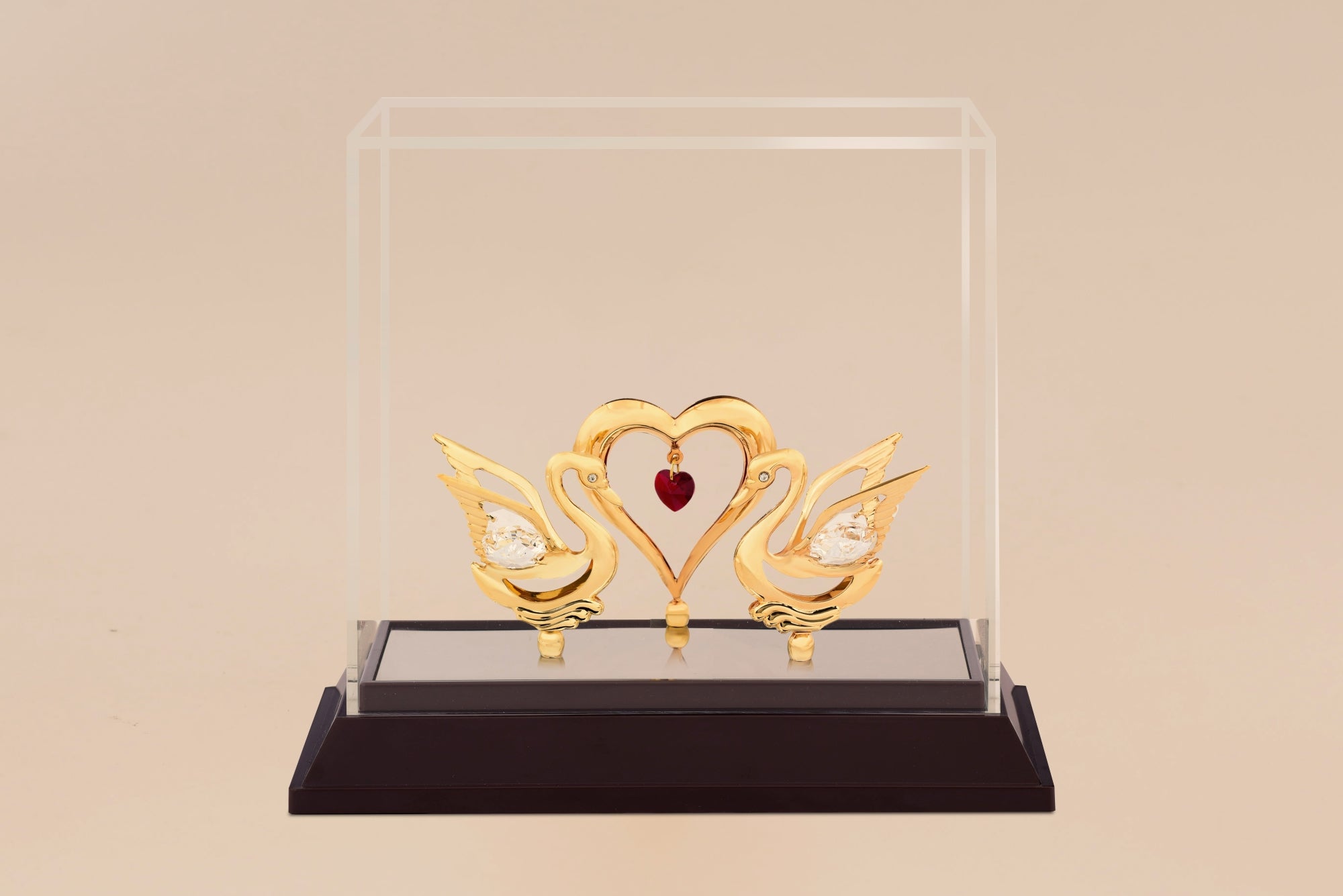 SWANS & HEART IN CABINET