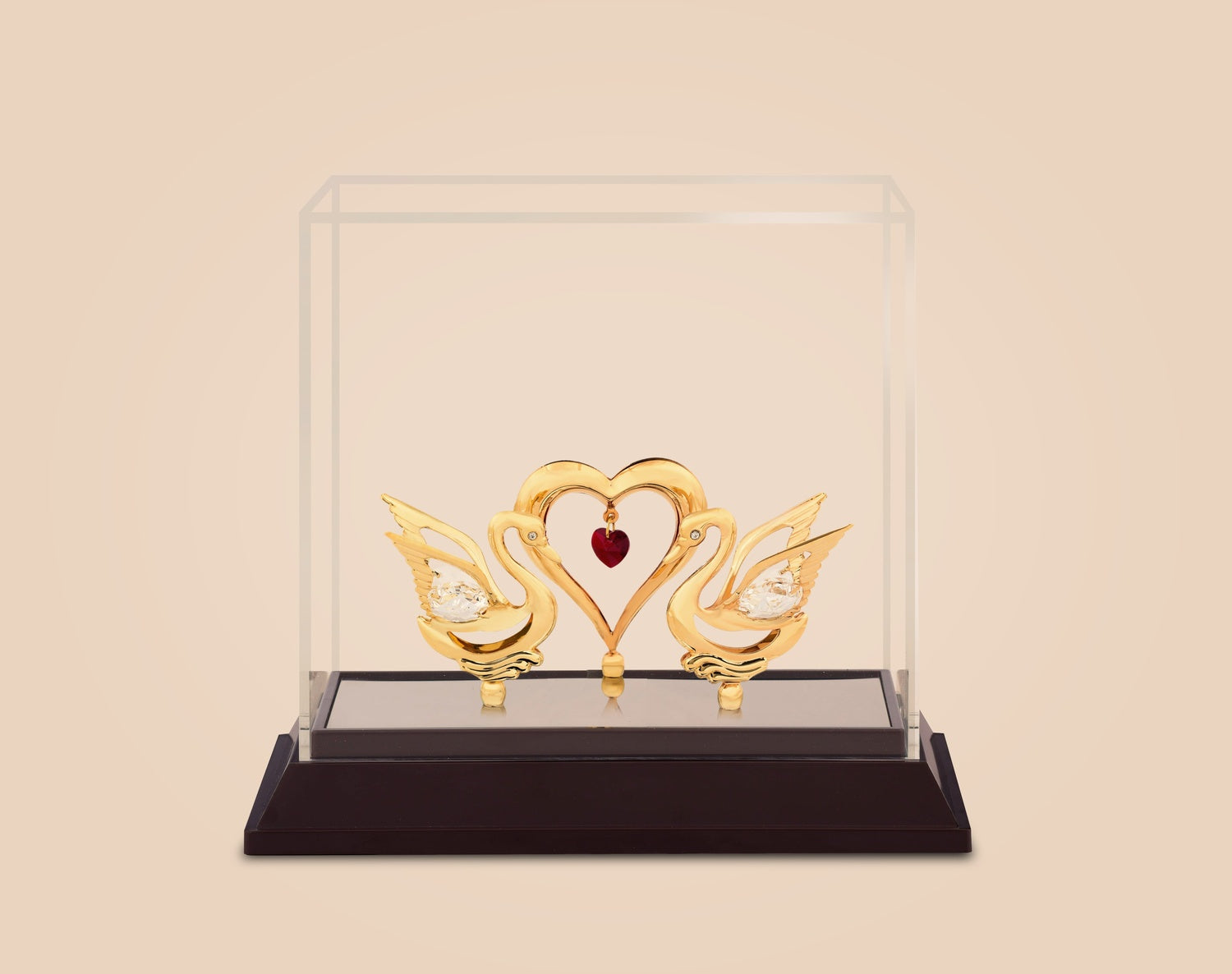 SWANS & HEART IN CABINET