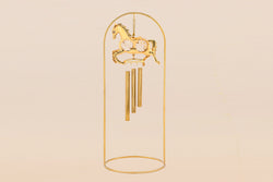 WIND CHIME CAROUSAL HORSE  WITH DOUBLE ARM STAND