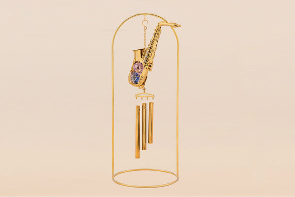 WIND CHIME SAXOPHONE WITH DOUBLE ARM STAND